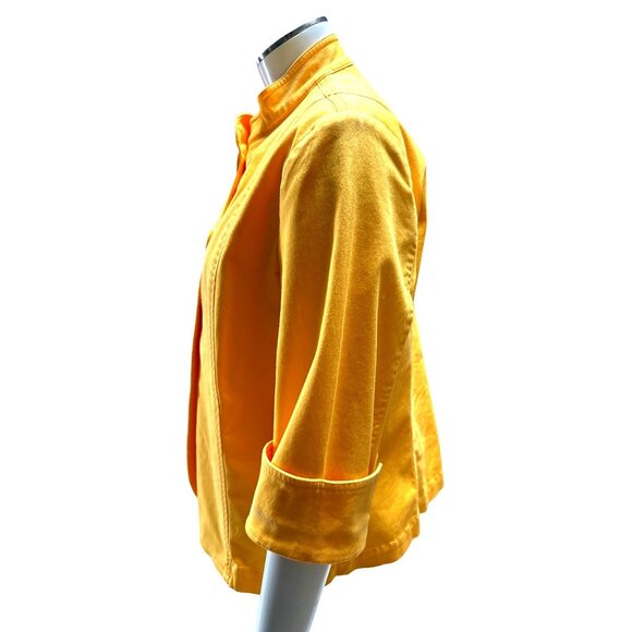 Coldwater Creek Womens Yellow Jacket Size 8 Cotton Spandex Button Up - Picture 2 of 9